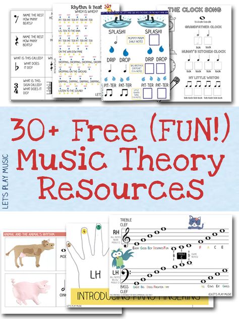 A huge collection of fun free music theory resources and worksheets for preschoolers and primary school / kindergarten age. These would be perfect for homeschool too. Music Theory For Preschool, Piano Lesson Printables, 3rd Grade Music Activities, Free Music Theory Worksheets, Piano Teacher Resources, Piano Worksheets, Music Printables, Teaching Piano, Music Theory Worksheets