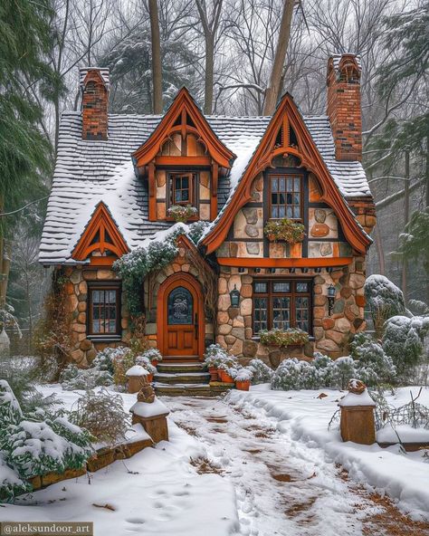 Modern Manor, Abandoned Farmhouse, Fairytale Houses, Fairy Tale Cottage, Fairytale House, Storybook Homes, Log Cabin Ideas, Abandoned Cities, Forest Cottage