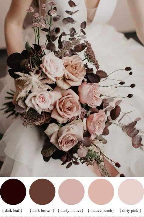 Elegant and Enchanting: Mauve for an Autumn Wedding 1 - Fab Mood | Wedding Colours, Wedding Themes, Wedding colour palettes Mauve Taupe Wedding, Dark Purple And Mauve Wedding, Pink Wedding Color Palettes, Fall Wedding Colors Mauve, Mauve Garden Wedding, Brown And Mauve Wedding, Champagne Dusty Rose Wedding, Vintage Mauve Wedding Colors, Dark Mauve Wedding Theme