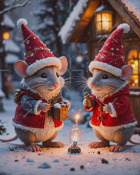 Christmas mice by ArtByDLynn | Redbubble Christmas Mice, Mouse Christmas, Christmas Mouse, Cream Cake, Christmas Pictures, Christmas 2024, Yule, Mice, Cake Recipe