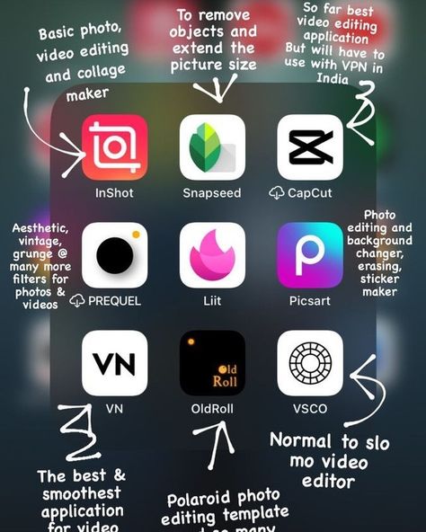 Some apps that help in editing .. #homedecor #smallbusiness #reelitfeelit #réel #inspo #ınstagood #inspiration Best Editing Apps Aesthetic, App Edit Video, Best Apps For Editing, Collage Apps, Apps Like Instagram, Free Editing Apps, Edit Apps, Edit App, Best Editing App