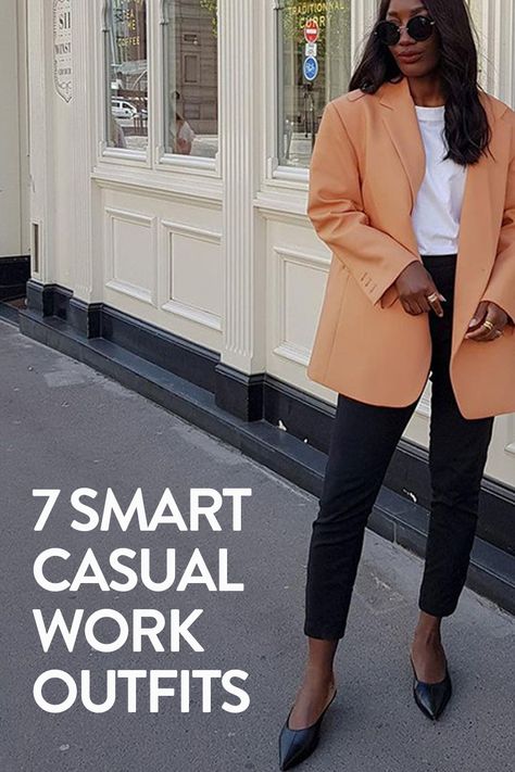 7 Smart Casual Work Outfits Smart Casual Summer Outfits Women Work Wear, Smart Casual Clothes Women, Smart Casual 2023 Women, Casual Work Outfit 2023, 2023 Smart Casual Outfits, Casual Admin Outfits, How To Dress Smart Casual Women, Smart Casual Conference Outfit, Smart Casual Outfits For Women Summer