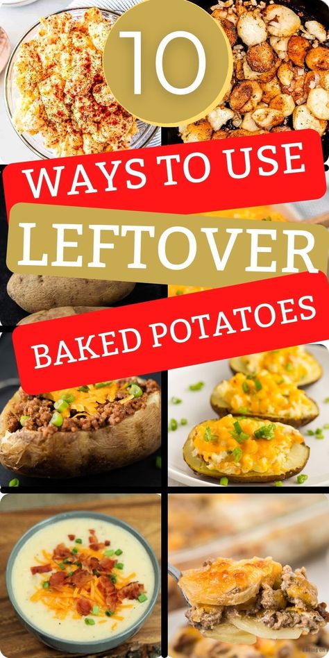 Potato Soup Using Leftover Baked Potatoes, What To Make With Leftover Baked Potato, Recipe Using Leftover Baked Potatoes, Ideas For Baked Potatoes, Baked Potato Hashbrowns, Uses For Leftover Baked Potatoes, What To Do With A Lot Of Potatoes, Repurpose Baked Potatoes, How To Use Leftover Baked Potatoes