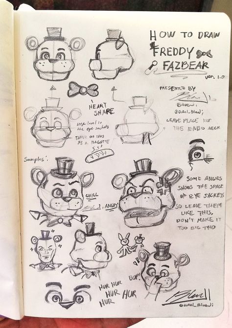 BlueJi on X: "My classmate asked me how to draw Freddy so I made a quick tutorial #FNAF #FiveNightsatFreddys #FNAFFreddy https://t.co/VJzOySJEk4" / X Animatronic Drawing Reference, Fnaf Art References, How To Draw Five Nights At Freddy's, Fnaf How To Draw, How To Draw Animatronics, Fnaf Art Freddy, Fnaf Sketchbook Page, How To Draw Fnaf Characters, How To Draw Fnaf