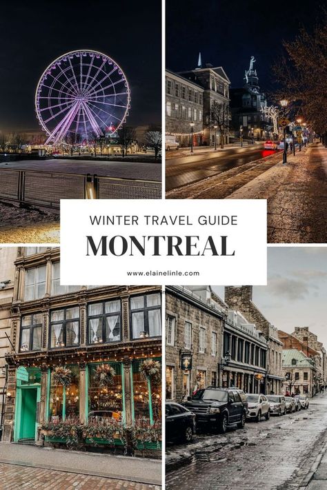 things to do in Montreal in the winter Travel Essentials Winter, Winter Travel Capsule Wardrobe, Montreal In Winter, Montreal Things To Do, Winter Travel Packing, Montreal Travel Guide, Montreal Trip, Things To Do In Montreal, Visit Montreal