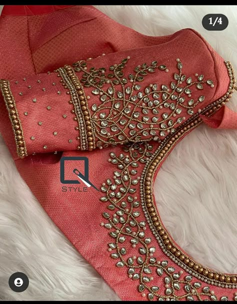 Blouse Design Simple, Simple Wedding Blouse Designs, Blouse Design Aari Work, Blouse Designs Aari Work, Blouse Maggam Work, Latest Bridal Blouse Designs, Boat Neck Blouse Design, Aari Design, Latest Blouse Designs Pattern