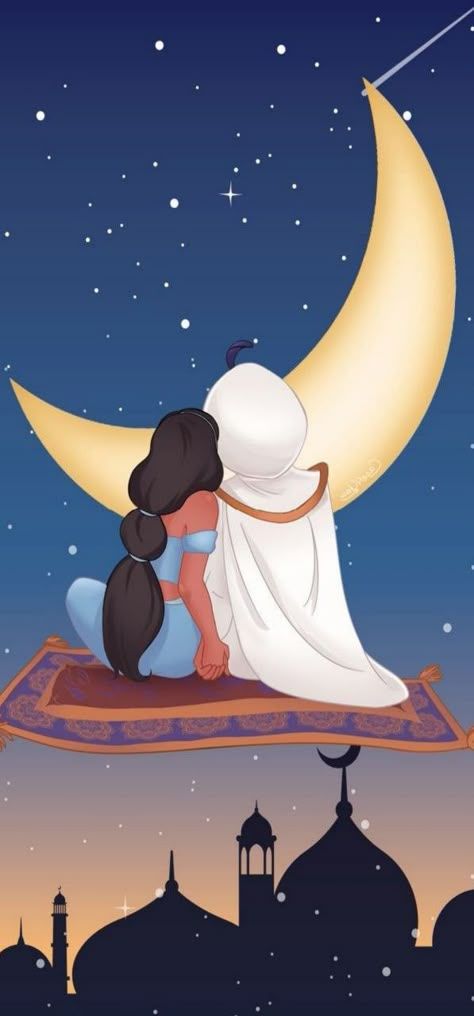 Disney Love Couples Wallpapers, Disney Wallpaper Aladdin, Jasmine Astethic, Disney Love Wallpapers, Princess Mom And Daughter, Disney Couples Wallpaper, Aladin Wallpaper, Anastacia Disney, Aladdin Art