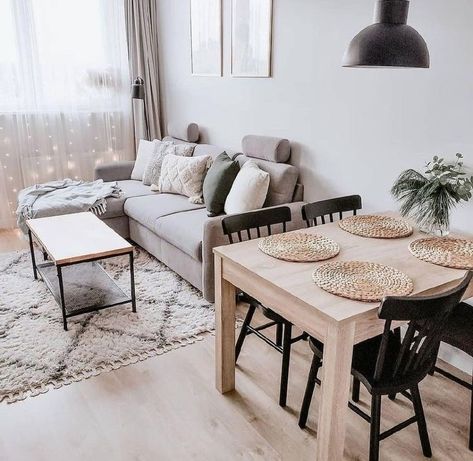 Small Living Dining, Living Room Dining Room Combo, Apartment Dining, Apartment Living Room Design, Small Apartment Living Room, Dining Room Combo, Small Living Room Decor, Small Apartment Living, Ideas Living Room