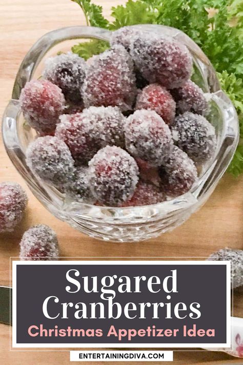 These sparkling sugared cranberries are so easy to make and they only require 3 simple ingredients! They're a perfect garnish to nearly any holiday dish. Here's how to make them! Party Food Summer, Christmas Lights Diy, Party Food Ideas For Adults, Summer Party Food, Party Food Easy, Sweets Party, Party Sides, Christmas Food Treats, Jello Shot Recipes