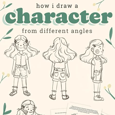 in my “how i draw characters from different angles” mini tutorial i give all my tips for keeping a consistent character when drawing them in different poses or with different expressions 👯‍♀️😊✨ this tutorial is part of my character bundle, but also my procreate starter bundle (best value!) 🥳 use code INSTA15✨ #drawingtutorial #illustrationtutorial #arttutorial #drawingtips #digitalarttutorial #drawingtips #drawingtipsandtricks How To Draw People From Different Angles, Hairlines Drawing, How To Draw A Comic Character, Cute Pose Ideas Drawing, How To Draw Simple Characters, Character Drawing Reference Poses, How To Draw A Character, Character Study Drawing, How To Draw Cartoon