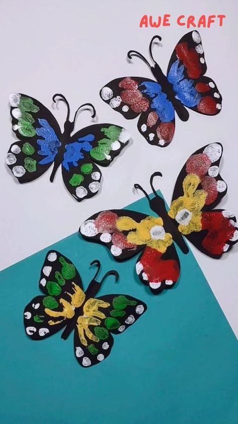 Don't forget to 📌pin, 💗react, 🌟follow In this video you will learn how to make colorful paper butterflies in just some easy steps. ⭐Requirements: 1. Black art paper (16cm x 24cm) 2. Febrica color (Multicolor) These colorful butterflies can be used to decorate walls and can be used in office decorations. It will look attractive for sure. paper butterfly, paper butterfly making, paper butterfly craft, easy paper butterfly, diy butterfly, diy butterfly wall decor, diy butterfly with paper, Butterfly Art And Craft, Paper Butterfly Crafts, Colorful Collage, Paper Art Projects, Paper Magic, Paper Trail, Paper Butterfly, Butterfly Crafts, Kindergarten Art