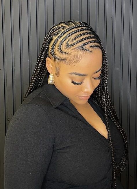 16 Feed In Braids, Boho Braid Ponytail Black Women, 6-8 Feed In Braids Cornrows, 4 Cornrows Braids Black Women, Braided Hairstyles For Black Women Protective Styles, Vacation Hair For Black Women, Cute Cornrow Hairstyles, Braids Ideas For Black Women, Black Cornrow Hairstyles