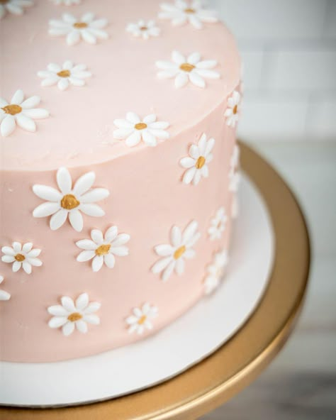 First day of spring was yesterday and it snowed! I’ll just look at this darling daisy birthday cake and dream of springy weather and sunny… | Instagram Smash Cake Flower Theme, Bluey Cake With Daisy, Smash Cake Daisy, Pink Daisy First Birthday Theme, Pink Daisy Birthday Cake, Pink Cake With Daisies, Daisy Boho Cake, Isn’t She Onederful Birthday Daisy, Isnt She Wonderful First Birthday Cake