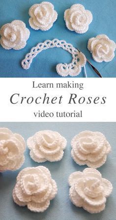 Easy Crochet Rose, Roses Au Crochet, Crochet Roses, Crochet Rose Pattern, Rose Crochet, Clothes Tutorial, Crochet Brooch, Crochet Flowers Free Pattern, Crochet Flower Tutorial