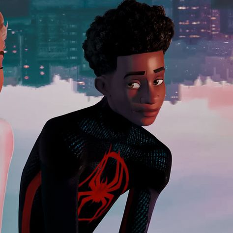 Spider Man Animation, Miles Pfp, Animated Spiderman, Spiderman Animation, Mile Morales, Black Spider Man, Miles Morales Icon, Spiderman Black, Spiderman Miles Morales