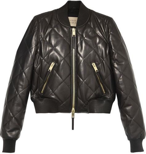 Burberry Quilted Leather Bomber Jacket ($1,895) Leather Jacket Details, Slim Jacket, Blouson Jacket, All Black Fashion, Jackets Black, Jersey Jacket, Jacket Zipper, Slim Fit Jackets, Leather Jacket Outfits