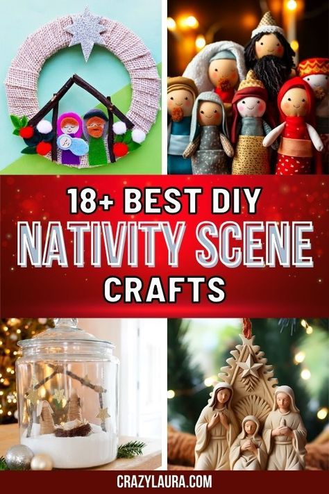 Bring the magic of Christmas to life with DIY nativity scene craft ideas. Easy and festive projects to make your holiday decor truly shine! #DIY #NativityCrafts #Christmas #Decor Nativity Scene Recycled Materials, Easy Christmas Nativity Crafts For Kids, Giving Manger Diy, Nativity Gift Ideas, Diy Nativity For Kids, Nativity Bracelet Craft, Diy Nativity Scene Indoor, Christmas Creche Ideas, Christmas Craft Nativity