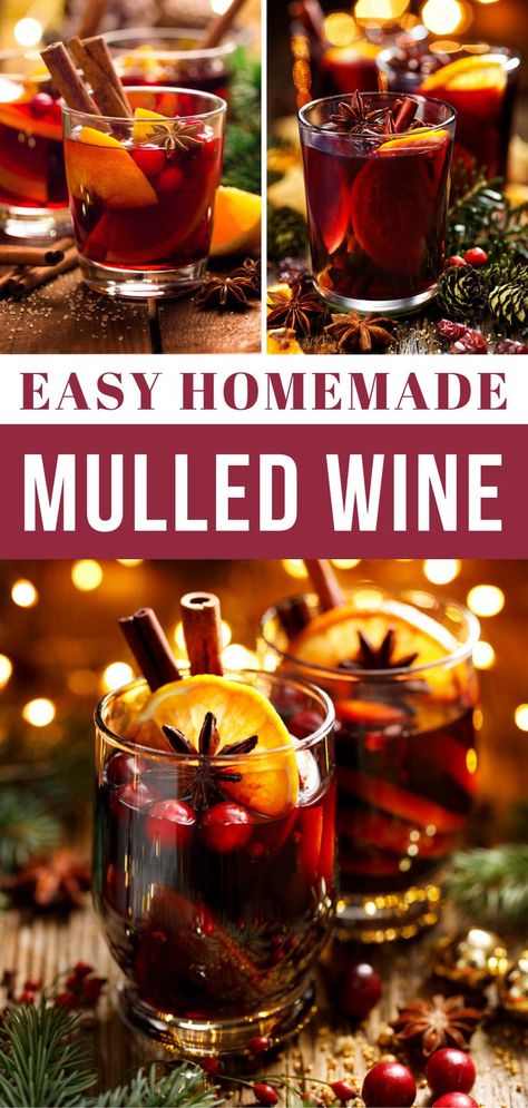 Learn how to easily make mulled wine! This Gluhwein recipe is spiced to perfection and perfect for the holidays. You can make non-alcoholic mulled wine too by using a red liquid in place of wine! Gluhwein Recipe: Homemade Mulled Wine I homemade festive drinks I how to make mulled wine at home I vegan mulled wine recipe I tips for making mulled wine at home I cozy festive drinks I easy gluhwein recipe I quick mulled wine recipe I warm winter drinks I holiday drinks #mulledwine #gluhweinrecipe Fall Mulled Wine Recipe, Mulled Wine For One, Instant Pot Mulled Wine, Mule Wine Recipe, Spiced Mulled Wine, Muddled Wine Recipe, Malt Wine Recipe, Martha Stewart Mulled Wine, Mary Berry Mulled Wine