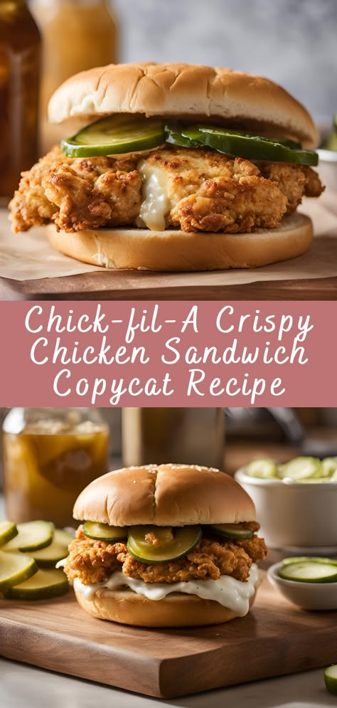 Crispy Dill Pickle Chicken Sandwich, Chick-fil-a Chicken, Chick Fila Copycat Recipe, Southern Chicken Sandwich, Chik Fila Sandwich Recipe, Chicken Crossaints Sandwich, Chick Fil A Marinade Recipe, Boneless Chicken Thigh Sandwiches, Kfc Chicken Sandwich Recipe