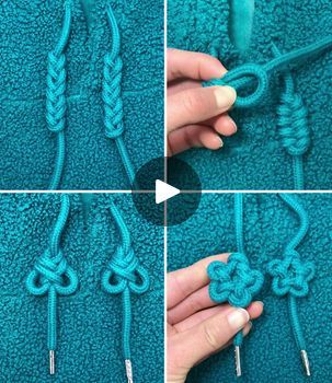 Smart Ways to Tie Hoodie Strings in Easy Steps | How to Tie Hoodie Strings Knot for Beginners :) | By Simple Crafts | Everyone, welcome to our Facebook page. We are going to twist this hoodie and remove the other end of the lace through the hole and you will get this beautiful leaf pattern. Now, put it through the hole, tie a knot, pull it tightly and look it's done. Going to make two loops. Now, remove the end of the lace through the hole and twist it again. Now, we are going to repeat the same process. Here, we are going to make five such holes like this and put the end of the lace through the hole. Over and over again pull it tightly. Here we are going to take this beautiful flower pattern. Finally we are going to pull all of them together. Tie a final knot at the top of the flower and Ways To Tie Sweatshirt Laces, Ways To Tie Drawstrings, Different Ways To Tie Hoodie Strings, Knots For Hoodie Strings, How To Braid Your Hoodie Strings, Sweater String Knots, Tie Hoodie Strings Tutorial, How To Tie Hoodie Strings Step By Step, Sweatshirt Tie Knots