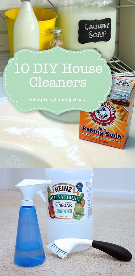 How to Make Your Own House Cleaners | Pretty Handy Girl #prettyhandygirl #DIY #cleaningtips # Diy House Cleaners, Nature House, House Cleaners, Hard Water Stain Remover, Detergent Bottles, Homemade Cleaning Products, Diy Cleaners, Mold Remover, Dishwasher Detergent