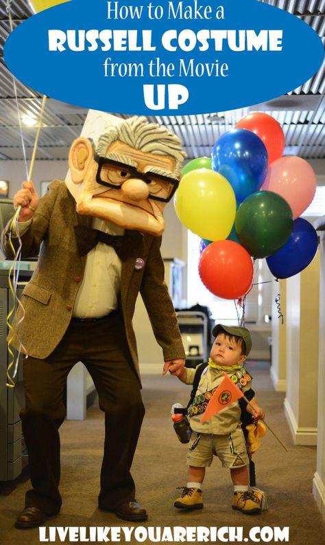 How to Make a Russell Costume from the Movie UP- Easy step-by-step instructions. Making it is much less expensive than buying! Disfraz Up, Russell Up Costume, Russell Costume, Diy Holiday Ideas, Movie Halloween Costume, Up Halloween Costumes, Costume Disney, Costume Tutorial, Diy Kostüm