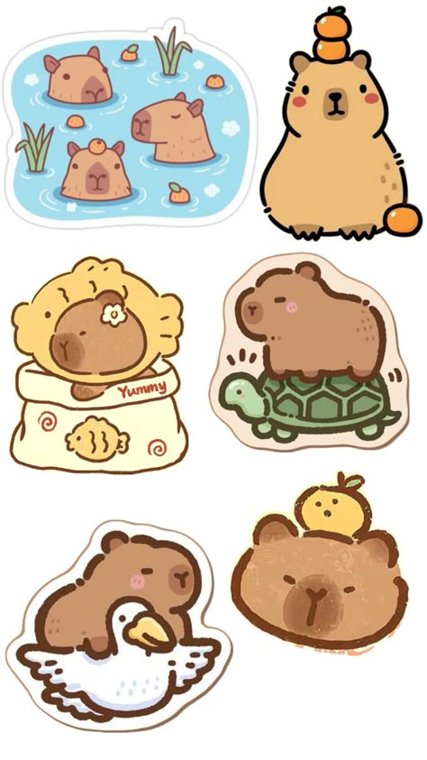 Cute Small Drawings, Stylish School Bags, Cute Capybara, Cute Easy Doodles, Animal Doodles, Doodles Drawings, Cute Doodles Drawings, Kawaii Stationery, Silly Pictures