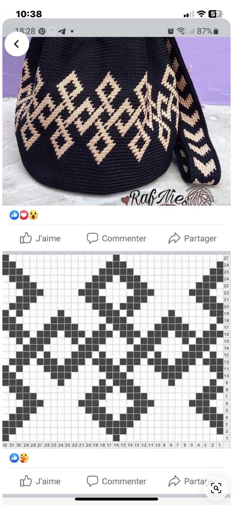 Tapestry Crochet Patrones, Wayuu Bags Pattern, Mochila Crochet, Crochet Throw Pattern, Crochet Tutorial Pattern, Free Crochet Bag, Crochet Bedspread Pattern, Mode Crochet, Crochet Bedspread