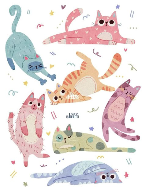 동화 삽화, Arte Inspo, Cats Illustration, Cat Illustration, Children's Book Illustration, Cat Drawing, Cute Doodles, 귀여운 동물, Cute Illustration