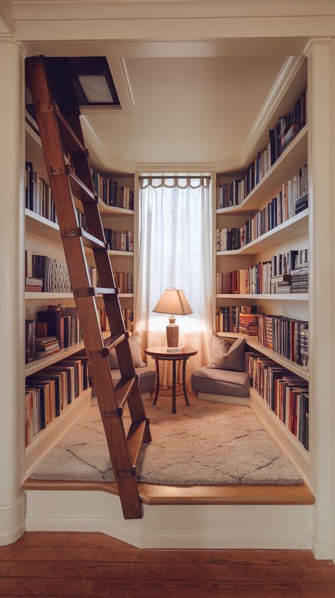 Soft Lighting Ideas, Corner Nook Ideas, Cozy Nook Ideas, Library Nook, Library Rooms, Home Library Rooms, Corner Nook, Library Room, Nook Ideas