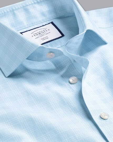 Luxury Shirts, Charles Tyrwhitt Shirt, Prince Of Wales Check, Dressing Sense, Check Shirts, Cutaway Collar, Stylish Men Casual, Charles Tyrwhitt, Collar Stays