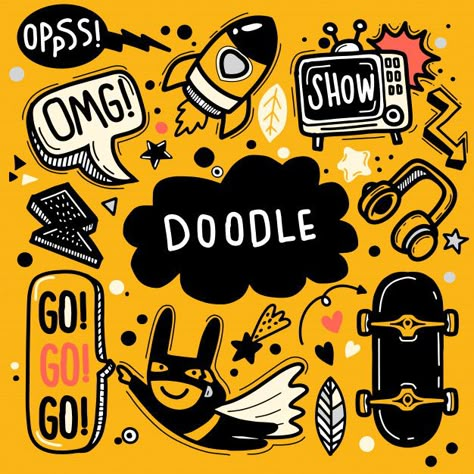 Doodle Illustration Design, Logo Doodle Design, Doodle Branding, Rocket Doodle, Ns Tattoo, Bubbles Doodle, Kk Logo, Logo Brain, Logo Doodle