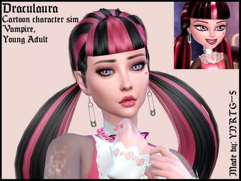 Sims 4 Melanie Martinez Cc, Sims 4 Monster High Cc, Monster High Sims 4, Draculaura Halloween, Sims 4 Monster, Sims 4 Cc List, Sims 4 Vampire, Monster High Makeup, Vampire Family