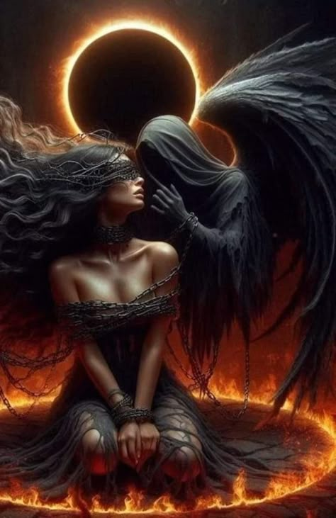 Gothic Angel, Dark And Mysterious, Female Demons, Grunge Pictures, Gothic Wallpaper, The Sun Rises, Gothic Fantasy Art, Ange Demon, Beautiful Art Paintings