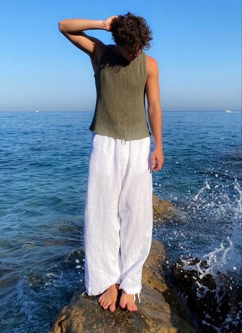 Linen Outfit Men, Cas Outfits, Summer Outfits Men Beach, Summer Linen Outfits, Cruise Fits, Beach Outfit Men, Masc Outfits, Aesthetic Outfits Men, Mens Summer Outfits