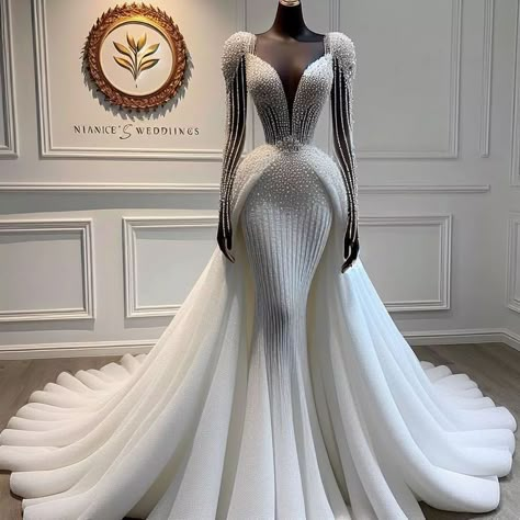 Nanice Weddings | Wedding dresses in Accra | ETHEREAL BEAUTY 😍 . . 😍WHAT WE DO AT NANICE WEDDINGS? 😍WE DESIGN AND MAKE DRESSES FOR ALL EVENTS 😍CUSTOM TAILORED TO FIT YOUR SIZE AND PRE… | Instagram Wedding Gown Black Women, Wedding Dress Color Ideas, Arabian Wedding Dress, Wedding Dress 2025, Magical Dresses Fairytale, Luxury Bride Dress, Two In One Wedding Dress, Extra Wedding Dresses, Ethereal Wedding Dresses