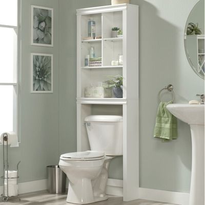 Sauder White Pierce Bathroom Shelf & Reviews | Temple & Webster Over The Toilet Storage Cabinet, Space Saving Toilet, Toilet Cabinet, Toilet Storage Cabinet, Space Saving Shelves, Over Toilet Storage, Over The Toilet Storage, Over The Toilet Cabinet, Bathroom Space Saver