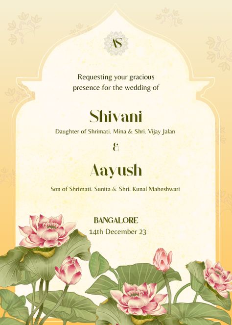 An elegant, floral, designer Indian wedding invasion for you to customise for free Bride Groom Indian, Wedding E Invite, Indian Wedding Invite, Indian Invitation, Indian Invitation Cards, Indian Invitations, Wedding Invite Template, E Invitation, Indian Wedding Invitation