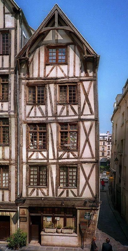 15th century house on rue Francois Miron, Medieval houses are rare in Paris… Medieval House, Medieval Houses, Medieval Life, Medieval Town, City Architecture, Old Building, Old Buildings, 15th Century, Beautiful Buildings