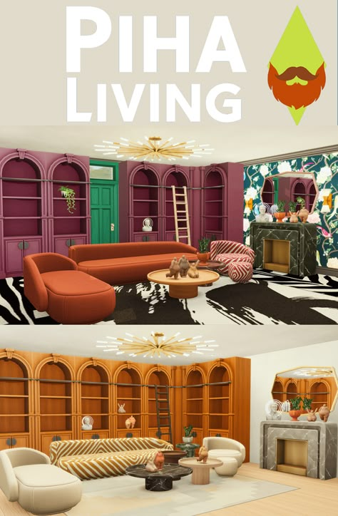 Maxis Match Clutter Sims 4, 70s Sims 4 Cc Furniture, Sims 4 70s Cc Furniture, Sims 4 Unique Cc, Sims 4 Maximalist Cc, Sims 4 Cc Apartment Furniture, Sims 4 Living Room Ideas, 70s Apartment, Sims 4 Living Room