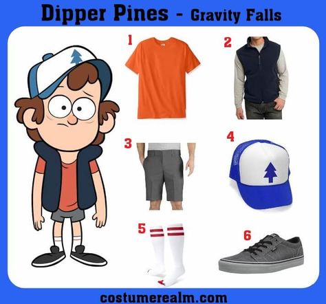 Dipper Costume Gravity Falls, Dipper Gravity Falls Costume, Gravity Falls Costumes Halloween, Dipper Pines Halloween Costume, Dipper Halloween Costume, Dipper Pines Outfit, Dipper Pines Costume, Gravity Falls Outfit, Dipper And Mabel Costumes