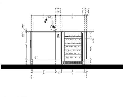 Kitchen island with wine cooler cad drawing interior details dwg file - Cadbull Kitchen Island Detail Drawing, Kitchen Island Detail, Cooler Drawing, Kitchen Island Wine, Island Detail, Modern Kitchen Layout, Oven Design, Kitchen Layout Plans, Drawing Interior