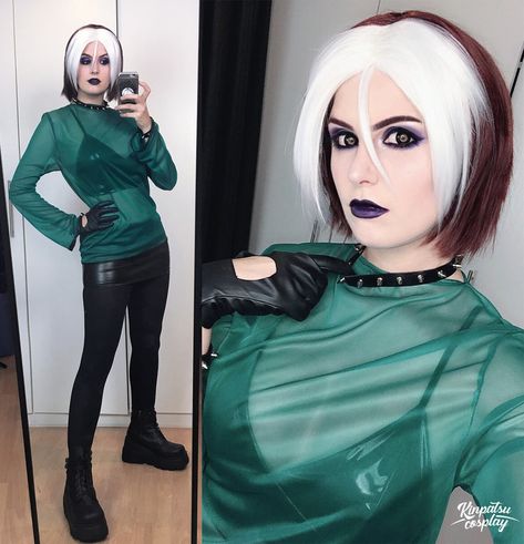 Facebook   Twitter   Instagram  Patreon  kinpatsucosplay.com   Store  My Rogue cosplay from Xmen Evolution! Rogue Xmen Evolution Cosplay, Rogue Xmen Evolution, X Men Evolution Rogue, Makeup Halloween Ideas, Rogue Cosplay, Hearthstone Heroes, Rogue Xmen, Xmen Cosplay, Creative Costume Ideas