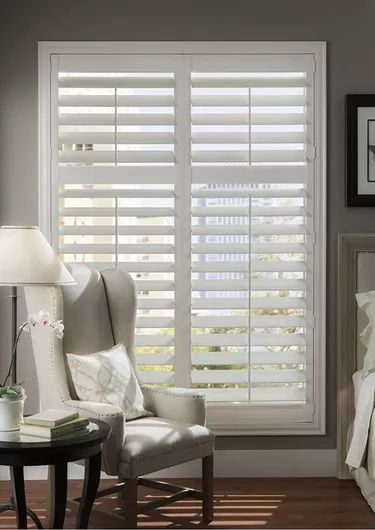 Blinds For French Doors, Sunroom Decorating, Interior Shutters, Aluminum Blinds, Wood Shutters, Window Shutters, Window Styles, Window Shades, Cool House Designs