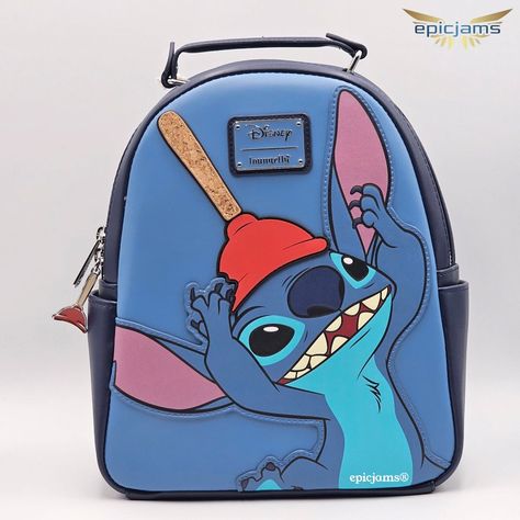 Loungefly Disney Lilo & Stitch Plunger Stitch Mini Backpack Brand New With Tags Approx. (9" W X 10" H X 4" D) Exclusive Loungefly Disney, Backpack Brands, Lilo Stitch, Disney Lilo, Mini Backpack, Lilo And Stitch, Bag Lady, Color Blue, Backpacks