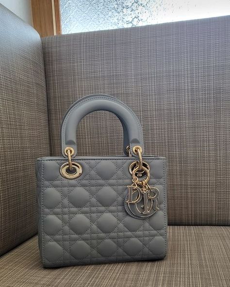 Light Blue Lady Dior Bag, Grey Lady Dior, Dior Bag Blue, Light Blue Dior Bag, Lady Dior Bag Blue, Lady Dior Bags, Blue Designer Bag, Blue Dior Bag, Dior Lady Dior Bag