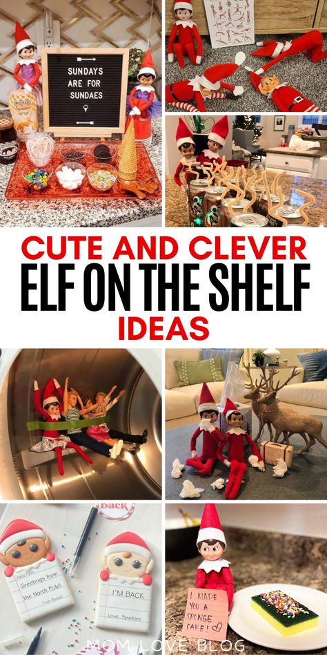 Cute and funny elf on a shelf ideas, including arrival ideas, antics, activities, and printables for at home and the classroom! Elf On The Shelf Has Returned Ideas, Elf On The Shelf Humor, Elf Of The Shelf Return Ideas, Elf On The Shelf Ideas For 1st Grade, Elf On The Shelf Arrival Ideas For Older Kids, Elf On Shelf Introduction Ideas, Elf Of A Shelf Ideas, Elf Polar Express On The Shelf, Epic Elf On The Shelf Arrival