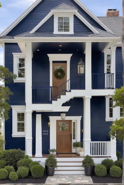 1. Durable Hale Navy Exterior Paint
2. Long-lasting House Paint
3. Timeless Hale Navy Finish
4. Exterior Paint for 2024 Navy Split Level Exterior, Blue House With Wood Door, Naval Exterior House, Slate Blue Home Exterior, Navy House White Trim, Navy Ranch House Exterior, Blue House Exterior With Brick, Blue House Exterior With Wood, Hale Navy Exterior House