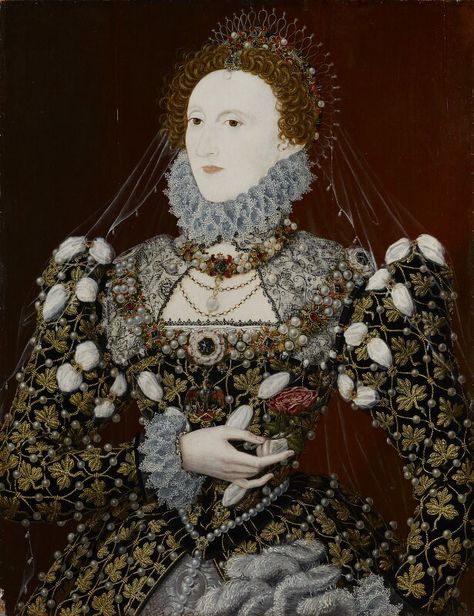 'The Phoenix' Portrait of Queen Elizabeth I by Nicholas Hilliard 1575 Elizabethan Hair, Elizabethan Portraits, Nicholas Hilliard, Queen Elizabeth Portrait, Shakespeare Art, Henry Tudor, 데이비드 호크니, Elizabeth 1, Fashion History Timeline