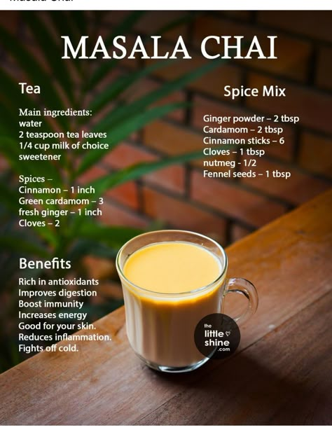 Masala Chai Tea Recipe, Masala Chai Tea, Chai Tea Recipe, Iced Coffee Recipes, Teas Recipes, Tea Drink Recipes, Masala Tea, Chai Recipe, Spice Mix Recipes